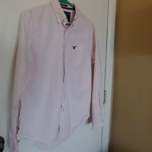 Pink and White American Eagle Button Down